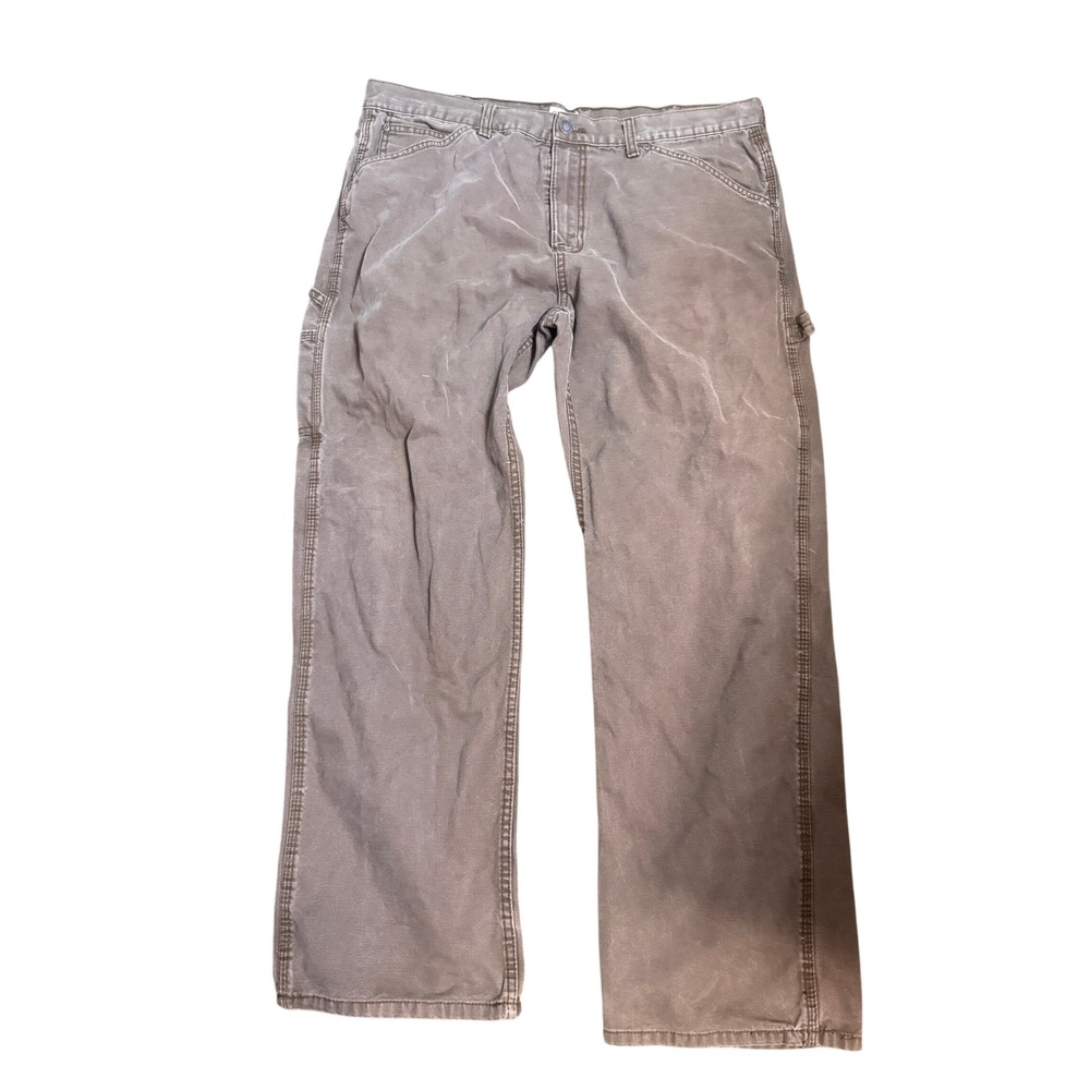 Schmidt Workwear Carpenter Pants Mens 42x34 Brown Canvas Distressed Gorpcore